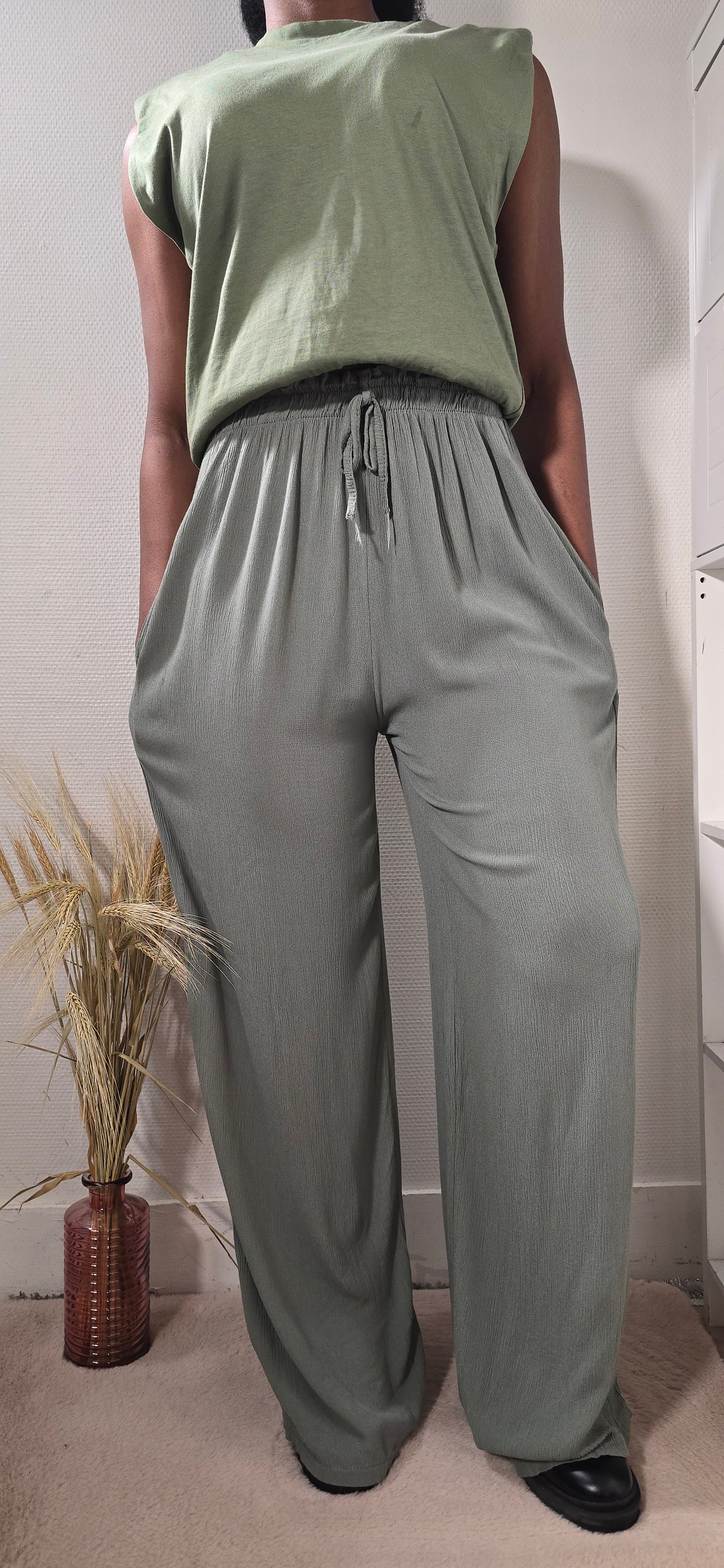 Pantalon Fluide vert