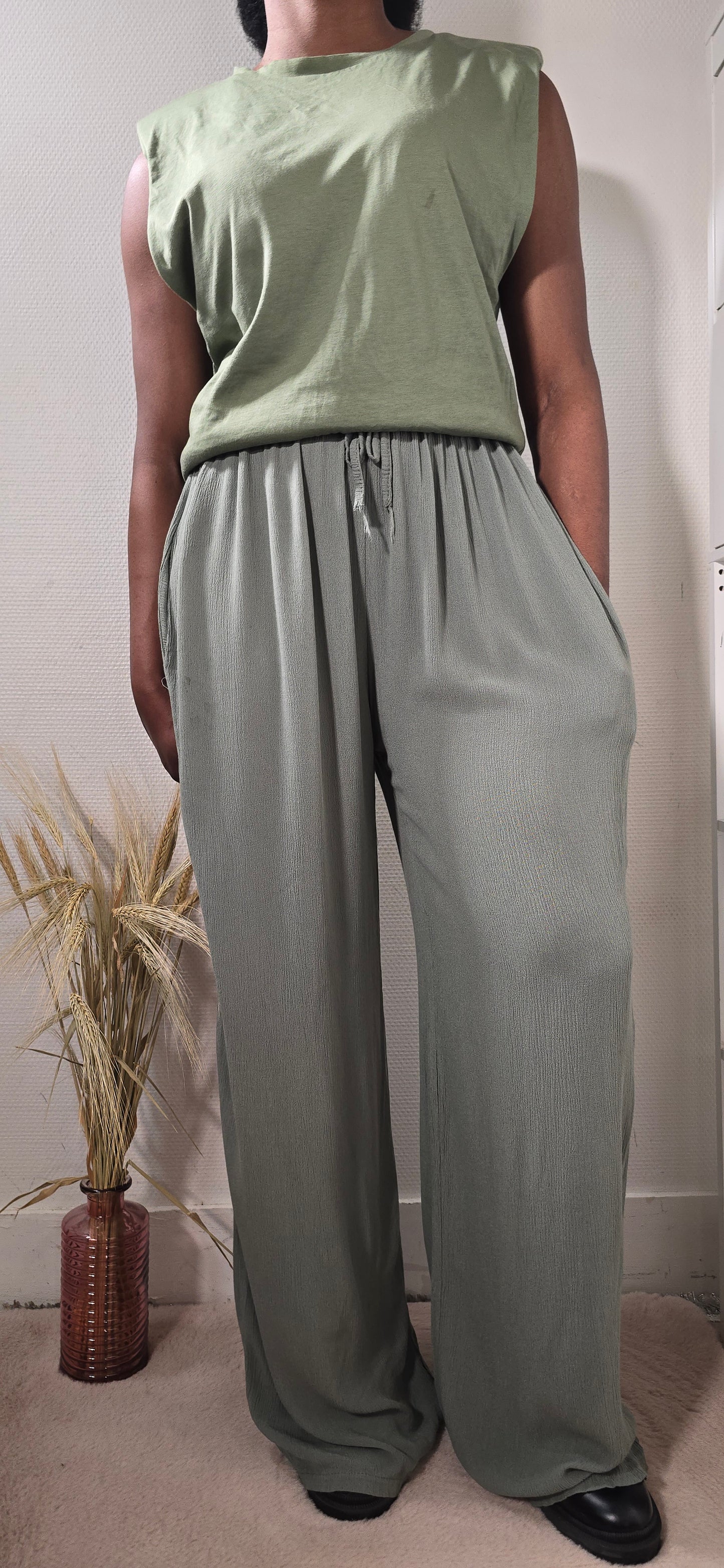 Pantalon Fluide vert