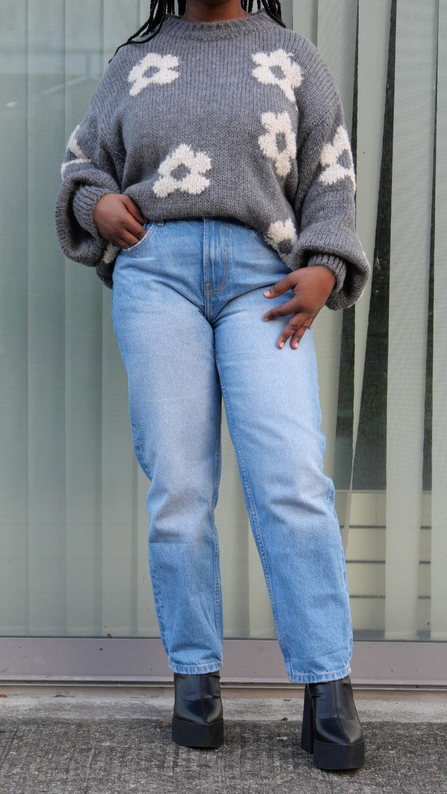Pull Fleur 🌸 Gris