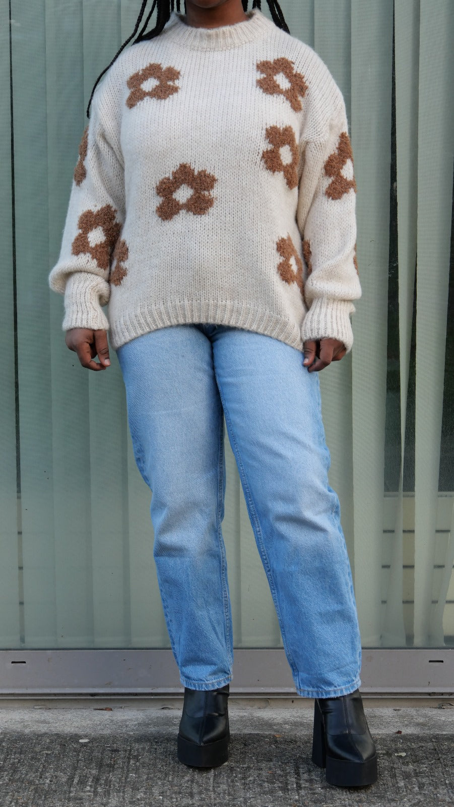 Pull Fleur 🌸 Beige