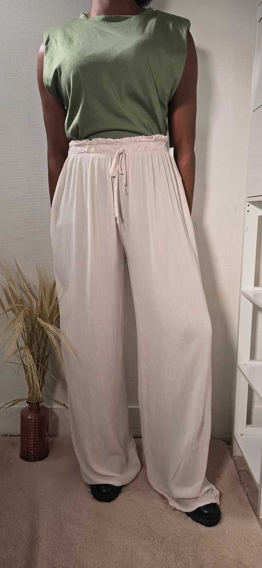 Pantalon Fluide beige